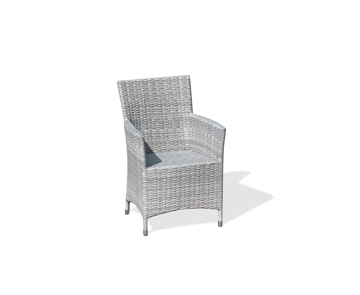 Disk 6 Seater Teak and Metal Dining Set and Riviera Armchairs