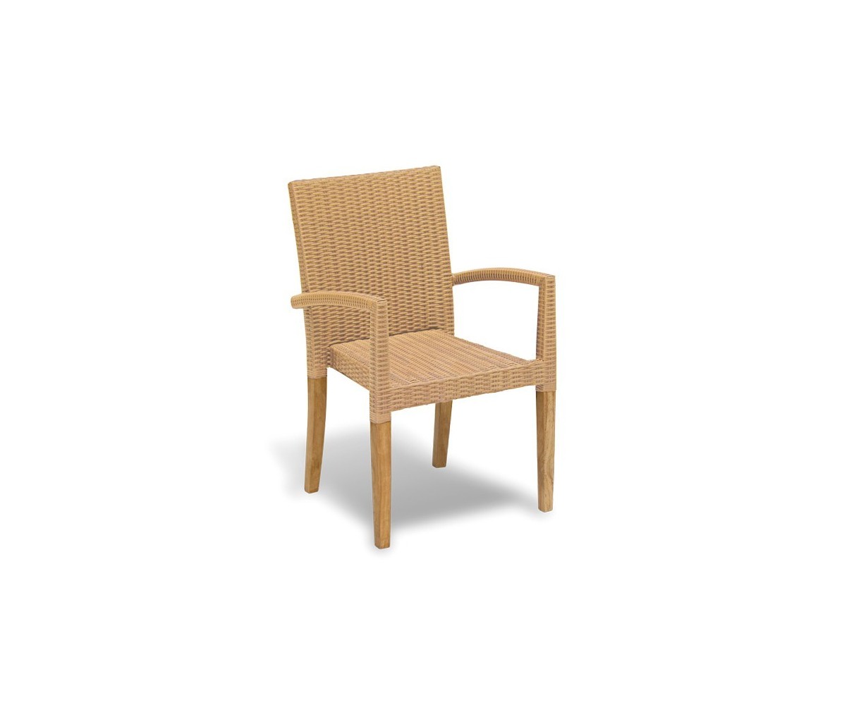 Disk 8 Seater Oval Teak and Metal Dining Set and St. Tropez Armchairs