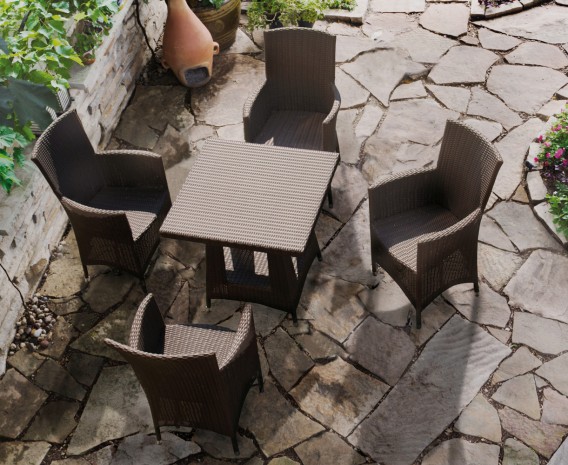 Riviera Poly Rattan 4 Seater Dining Set