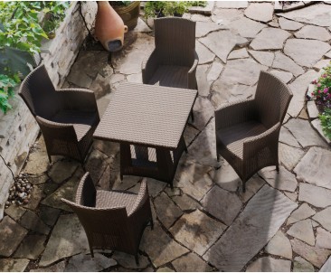 Riviera Poly Rattan 4 Seater Dining Set