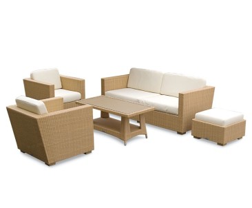 Riviera Wicker Sofa Set with Riviera Coffee Table