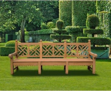 Chiswick Teak Chinese Chippendale Bench 2.75m | Decorative Garden Bench