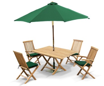 Rimini Rectangular Garden Folding Table and Chairs Set