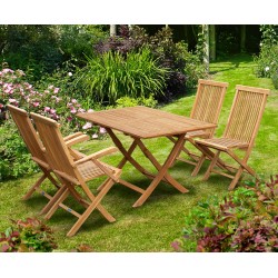 Rimini Rectangular Garden Folding Table and Chairs Set