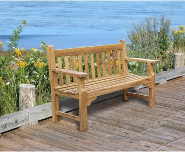 Taverners Teak 2 Seater Garden Bench | Heavy Duty Garden Bench