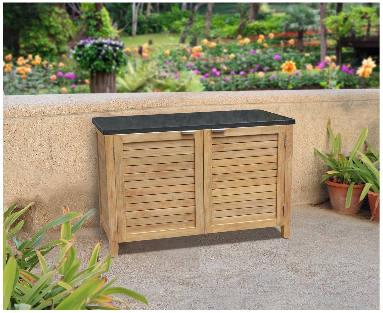 Aria Garden Sideboard, Teak and Granite