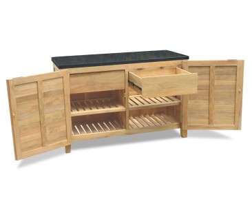 Aria Garden Sideboard, Teak and Granite