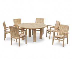 Titan Round 1.5m Table with Bali Stacking Armchairs