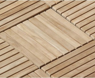 Teak Interlocking Deck Tiles, Classic Parquet Pattern