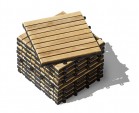Teak Interlocking Deck Tiles, Classic Parquet Pattern