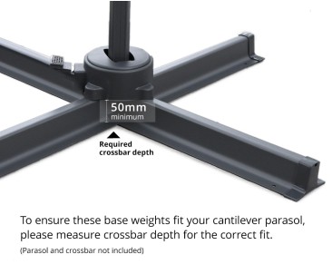 Fillable Cantilever Parasol Base – Set of 4 - 60-80kg