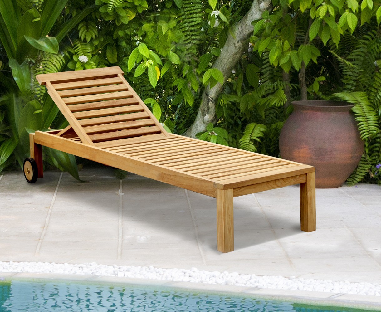 Brompton Sun Lounger, Reclining, Teak