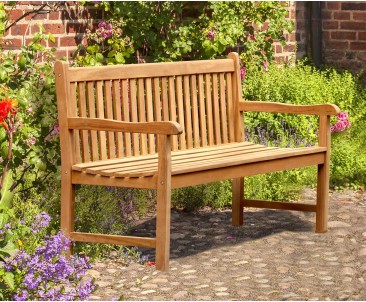 York Teak Garden Bench, Flat Pack - 1.8m