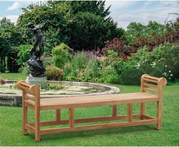 Lutyens-Style Teak Backless Garden Bench - 1.95m