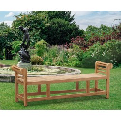 Lutyens-Style Teak Backless Garden Bench - 1.95m