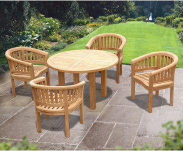 Titan Round Table with 4 Contemporary Chairs