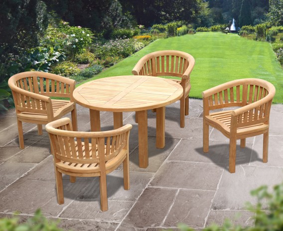 Titan Round Table with 4 Contemporary Chairs