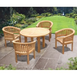 Titan round table with 4 Contemporary chair