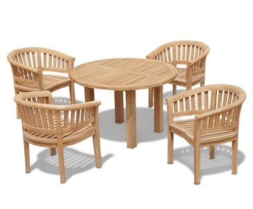 Titan Round Table with 4 Contemporary Chairs