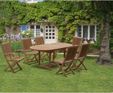 Rimini Outdoor Extending Garden Table and Folding Chairs
