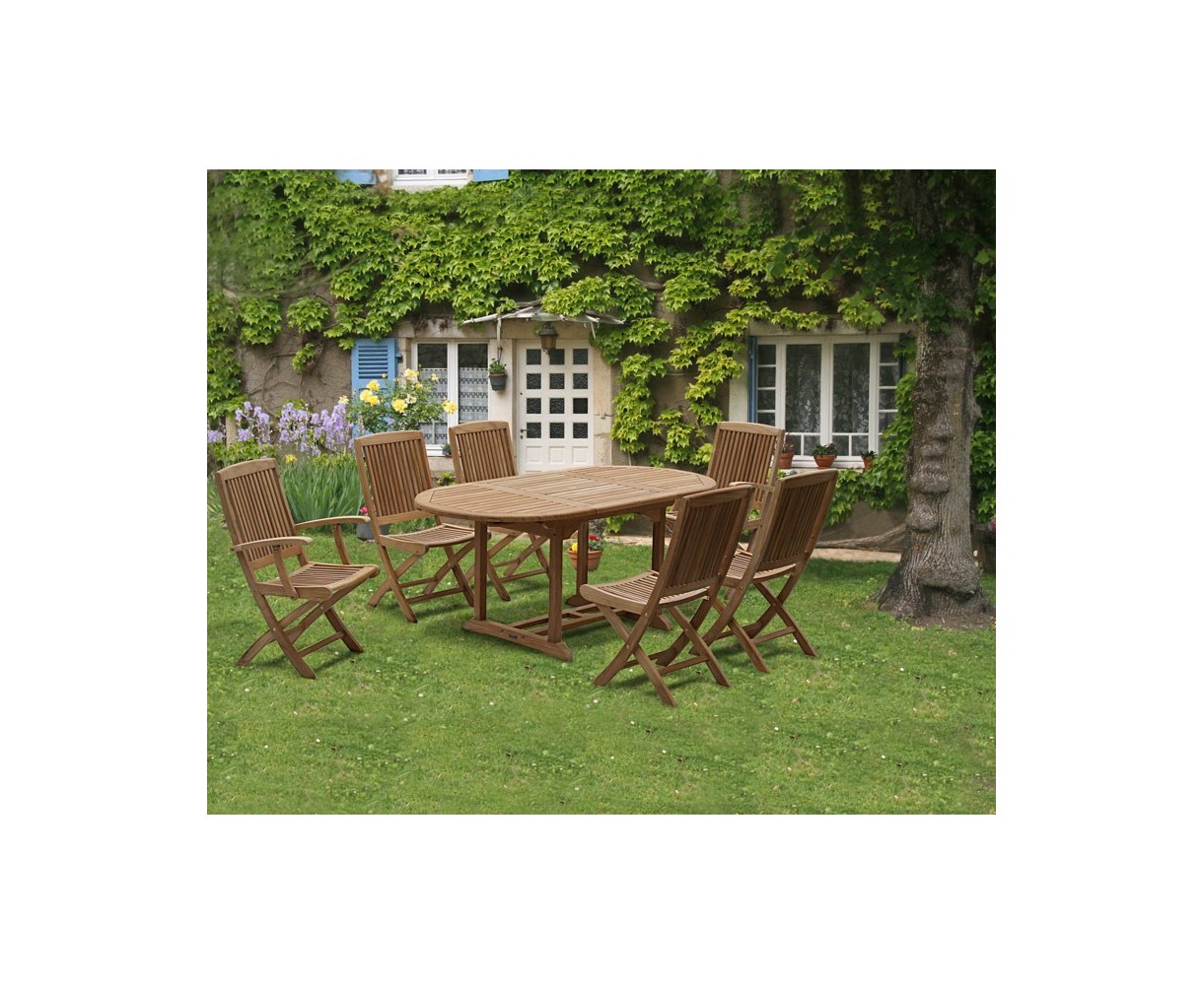Rimini Outdoor Extending Garden Table and Folding Chairs