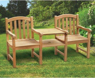 Clivedon Vista Teak Garden Companion Seat | Jack and Jill Seat