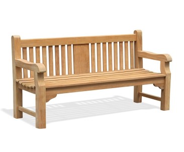 Balmoral Teak 6ft Park Bench - Memorial Garden Bench - 1.8m