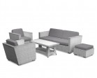 Riviera Rattan Sofa Set in Grey Weave