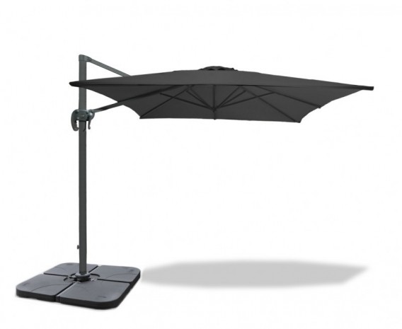 Square 3 x 3m Slate Grey Cantilever Parasol - Used: Good