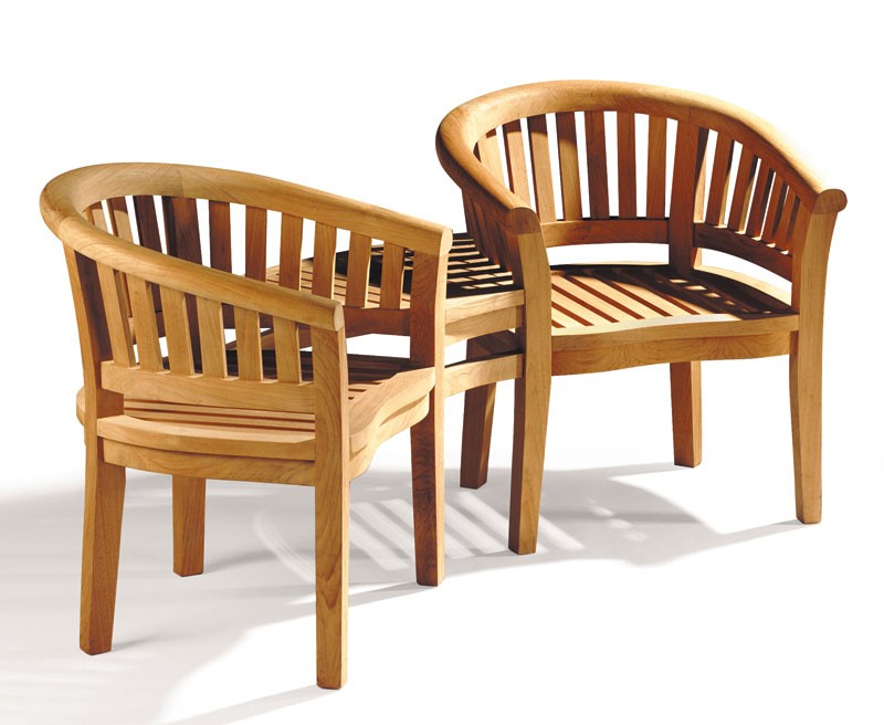 Garden Teak Companion Seat - Jack and Jill Bench