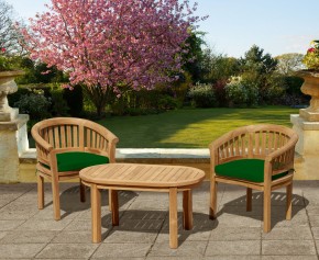 Wimbledon Coffee Table and Chair Set - Kidney Table, Bench and Chair Set