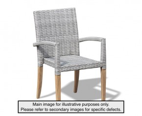 St Tropez Grey Marble Stacking Chair - Used: Good