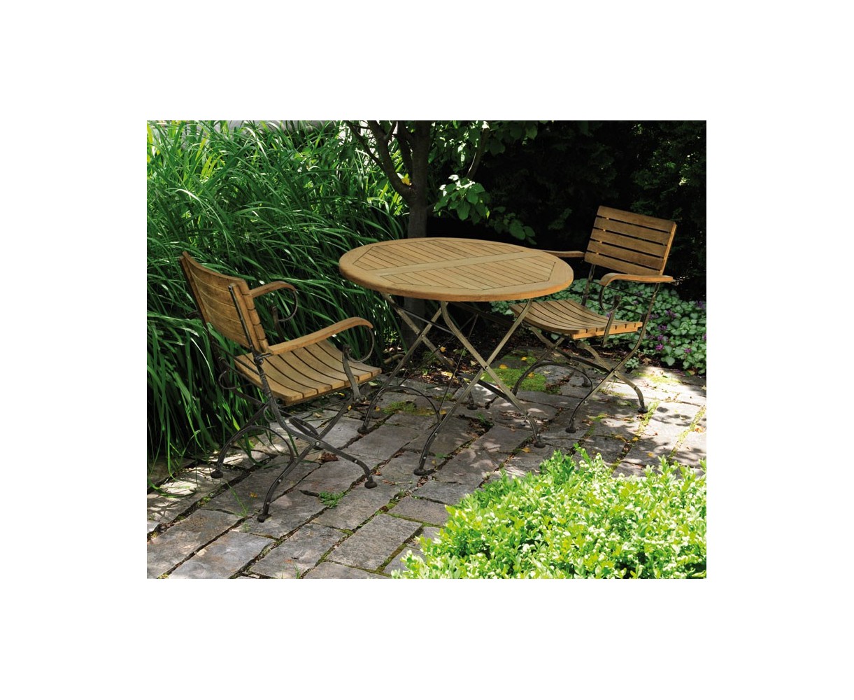 Garden Bistro Table and 2 Armchairs - Outdoor Patio Bistro Dining Set