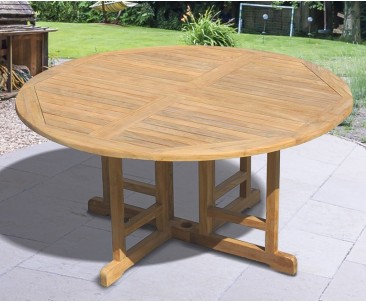 Berrington Teak Circular Drop Leaf Table – 1.5m