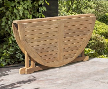 Berrington Teak Circular Drop Leaf Table – 1.5m