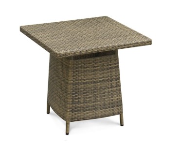 Riviera Rattan Square 0.8m Star Grey Dining Table, Flat Weave - New: End of Line