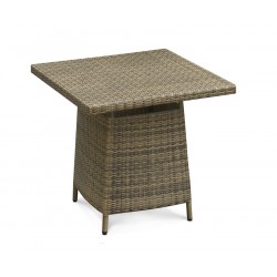 Riviera Rattan Square 0.8m Star Grey Dining Table, Flat Weave - New: End of Line