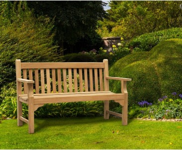 Taverners Teak 3 Seater Garden Bench | Wooden Park Bench
