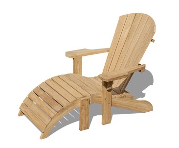 Bear Teak Adirondack Chair With Free Leg Rest