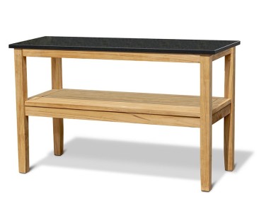 Aria Patio Buffet Table, Outdoor Teak Console Table