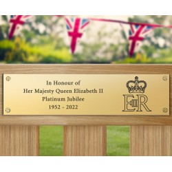 Platinum Jubilee Engraved Plaque - Royal Cypher - 200x50mm