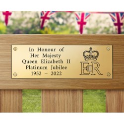 Platinum Jubilee Engraved Plaque - Royal Cypher - 150x50mm