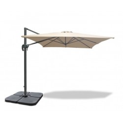 Square 3 x 3m Natural Cantilever Parasol - New: Repackaged