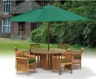 Aero Round Garden Table and 6 Chairs Set - 6 Seater Dining Table and Chairs