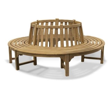 Round Outdoor Teak Bench - 2.4m