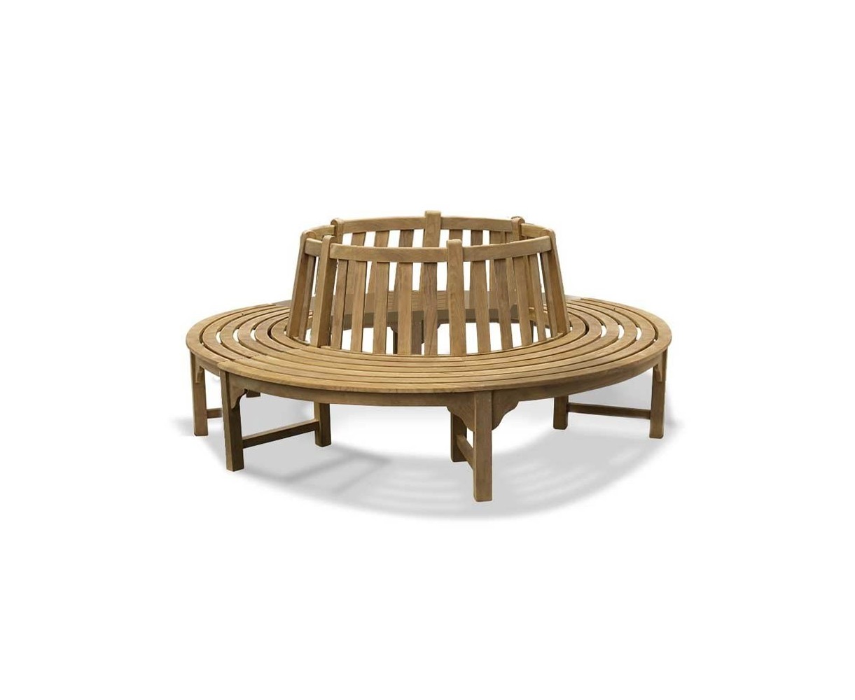 Round Outdoor Teak Bench - 2.4m