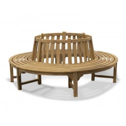 Round Outdoor Teak Bench - 2.4m