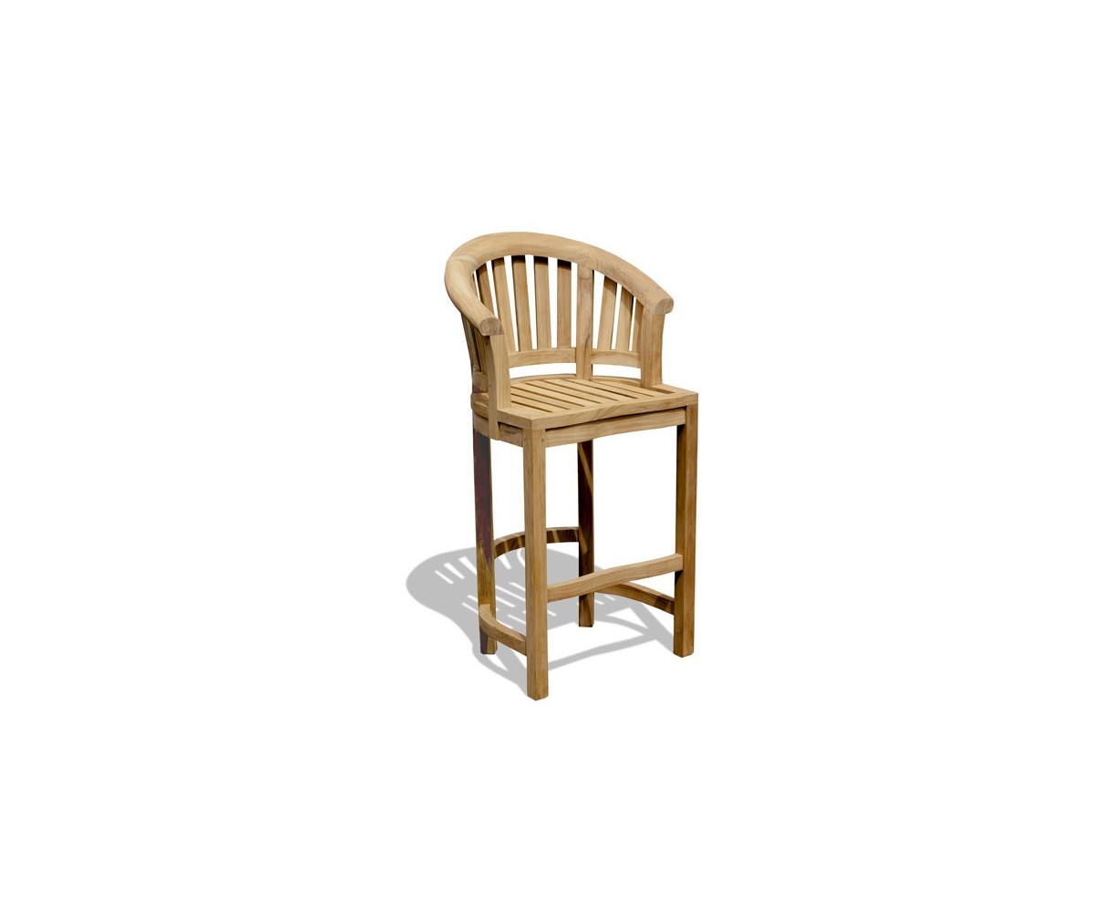 Contemporary Teak Banana Bar Seat