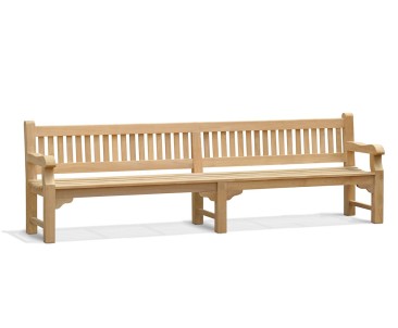 Braemar 6-8 Seater Teak Garden Bench - 3m