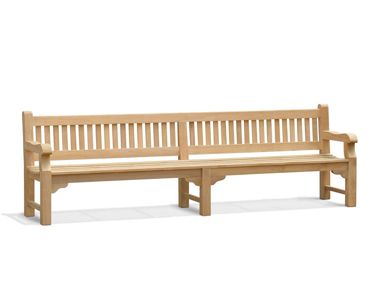 Braemar 6-8 Seater Teak Garden Bench - 3m